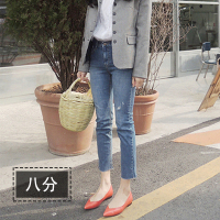 SUNTEK直筒牛仔裤女九分春秋2020新款韩版高腰宽松显瘦网红八分cec裤子牛仔裤