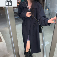 SUNTEK气质中长款赫本风衣女2021年春秋新款垂感小个子百搭薄款外套上衣风衣