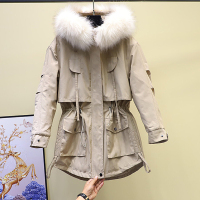 SUNTEK风衣女中长款加绒加厚学生收腰显瘦潮2021新秋冬夹棉工装晚秋外套风衣