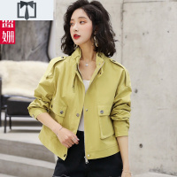 SUNTEK工装短款外套女2020春秋新款韩版显瘦小个子网红宽松chic夹克风衣风衣