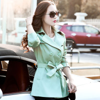 SUNTEK风衣女短款2020春装新款150cm显高百搭春秋天气质英伦小个子外套风衣