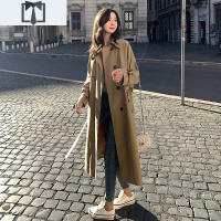 SUNTEK风衣女中长款2020春秋新款英伦风大码气质过膝赫本小个子外套大衣风衣