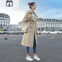 SUNTEK风衣女中长款2021早春流行新款秋季韩版宽松矮小个子休闲过膝外套风衣