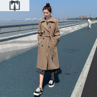SUNTEK卡其色风衣女中长款2021今年新款韩版宽松小个子春季定制流行外套风衣