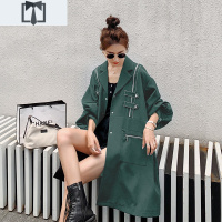 SUNTEK小个子风衣女中长款2021新款设计感大衣气质流行韩版宽松春秋外套风衣