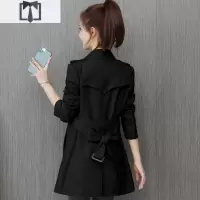 SUNTEK风衣女中长款2021年新款韩版春秋季黑色小个子风衣女气质显瘦外套风衣