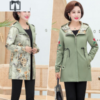 SUNTEK妈妈秋装外套2020新款中年女长袖春秋上衣服中老年人洋气风衣薄款风衣