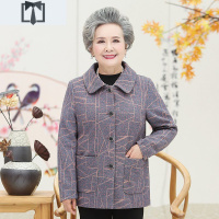 SUNTEK奶奶秋装外套中老年人女妈妈春秋服装老人衣服太太2020年新款毛呢外套短外套