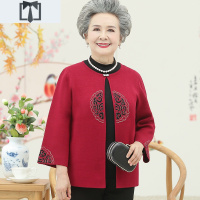 SUNTEK中老年人春装女针织外套60岁70妈妈春秋套装奶奶开衫太太唐装上衣外套短外套