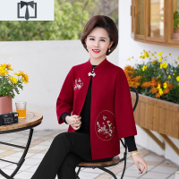 SUNTEK中年妈妈春装外套洋气高贵喜婆婆结婚礼服中老年女装春秋毛呢上衣外套短外套