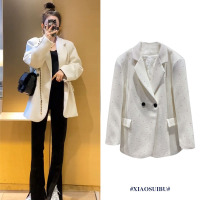 SUNTEK港风小西服春季薄款复古设计感小众西装外套女闪闪水钻休闲上衣潮外套短外套