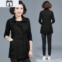 SUNTEK中年马甲女外穿妈妈薄款春秋40岁50中老年女装背心马夹中长款外套外套短外套