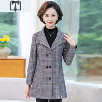 SUNTEK妈妈风衣女中长款秋装40岁50洋气高贵上衣中老年女装时尚春秋外套风衣