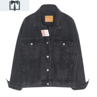 SUNTEK2020秋新款港味黑色牛仔短外套女宽松百搭复古学院风学生夹克上衣外套短外套