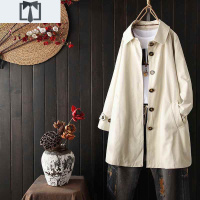 SUNTEKchic风衣女中长款小个子2021春秋新款韩版宽松卡其色风衣外套上衣风衣