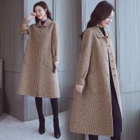 SUNTEK毛绒大衣女中长款2020秋冬新款显瘦百搭小个子毛呢外套高端风衣风衣