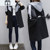 SUNTEK风衣外套少女春秋装2021新款初中高中学生韩版宽松百搭中长款褂子风衣