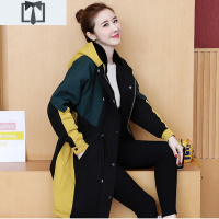 SUNTEK大码女装春装外套200斤2021年新款潮洋气胖mm中长款风衣春秋显瘦风衣