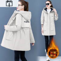 SUNTEK女装棉衣外套冬季2020新款女中长款派克宽松百搭加棉加厚风衣棉服风衣