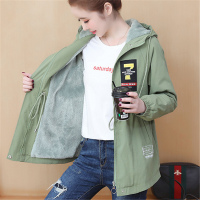 SUNTEK加厚风衣外套女厚款2021冬季新款韩版宽松百搭中长款羔毛绒夹克风衣