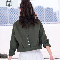 SUNTEK女士牛仔短外套早春季韩版宽松2021年新款上衣夹克秋装百搭小个子风衣女