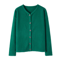 SUNTEKEKOOL定制 软糯针织开衫女短款外搭春季新款韩版宽松显瘦毛衣外套毛衣