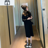 SUNTEK法式复古小个子配大衣毛衣裙内搭打底针织连衣裙子女秋冬中长款毛衣