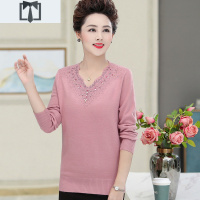 SUNTEK中年胖妈妈加肥加大码春装低领毛衣服打底羊毛衫中老年女装200斤毛衣