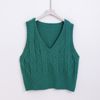 SUNTEK加肥加大码女装v领背心马夹胖妹妹mm洋气超仙的温柔风毛衣马甲冬毛衣