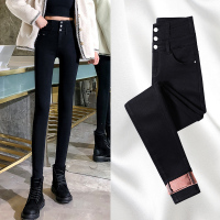 SUNTEK超高腰打底裤女秋冬加绒外穿加厚一体兔绒保暖冬季棉裤紧身黑裤子打底裤