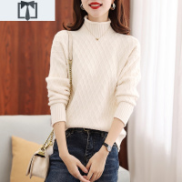 SUNTEK高领毛衣女秋冬2020新款洋气宽松慵懒风亮片加厚打底衫外穿针织衫毛衣