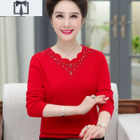 SUNTEK妈妈装毛衣春秋装新款上衣中年大码打底衫长袖洋气中老年毛衫女毛衣
