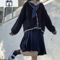 SUNTEK恩妮原创日系JK制服学院软妹少女宽松长袖毛衣针织开衫外套学生女毛衣
