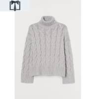 SUNTEKHM 女装针织衫2020秋装新款粗棒针织高领上装细密休闲套衫0911445毛衣
