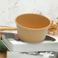 汇恒鼎加厚牛皮纸碗50个/包 一次性餐具圆形大纸碗400ml 原浆纸碗一次性碗 （多种规格可选）