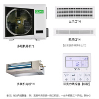 GCHV中央空调一拖三 家用风管机 多联机 直流变频一级能效 大4匹