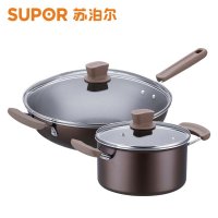苏泊尔(SUPOR)套锅 凝彩不粘二件套TP1507K炒锅汤锅不粘锅