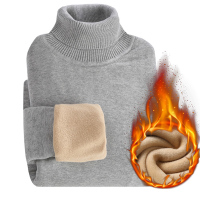 乔森马奇[加绒加厚]高领毛衣男加绒毛衣男毛衫男针织衫男保暖打底衫男