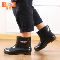 加绒雨鞋男牛筋底防水鞋男短筒低帮低筒雨靴子男厨师鞋劳保胶鞋男