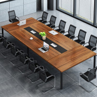 现代简约办公钢木大会议桌