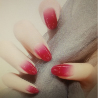 828中长圆头渐变玫红送七件套 七件套+96粒果冻胶 特惠黑白带钻渔纹可摘可戴美甲甲片无痕全贴假指甲贴片成品