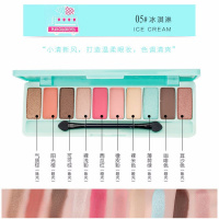 5#冰淇淋 单单眼影盘 10影盘哑光珠光大地色酒红色持久防水学生红同款ins平价