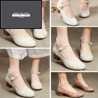 帝舒莱2019老北京布鞋中跟旗袍配鞋绣花鞋高跟复古女鞋汉服民族风女单鞋