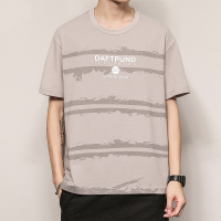 2020年夏季圆领短袖个性横条纹宽松舒适透气T恤