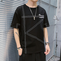 夏季潮流休闲时尚纯棉短袖针织上衣潮男T恤