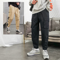 百搭宽腿工装束脚运动裤(工装裤)