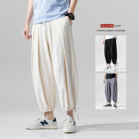 奥朗奴(AOLANGNU)男直筒宽松韩版潮流百搭男生港风九分阔腿潮牌ins男士裤子