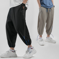 运动休闲裤2020新品男式宽松抽绳束脚薄款九分裤子日系男装