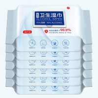 医用酒精消毒湿巾棉片75度家用免洗洗手液医疗皮肤杀菌便携式纸巾 50抽酒精湿巾*6包(300抽)