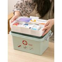 净也居家家手提双层医药箱小型家庭装医护箱家用药品收纳盒急救箱